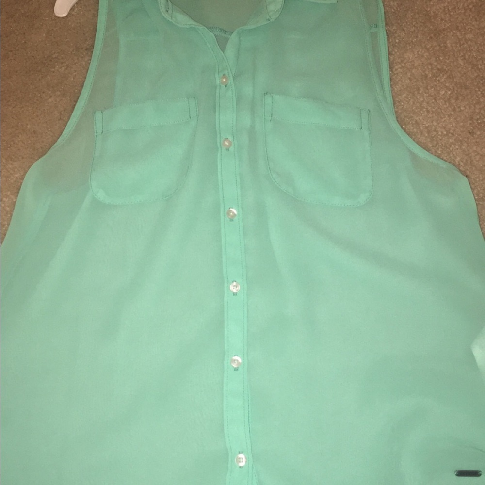 Hollister button up blouse / teal